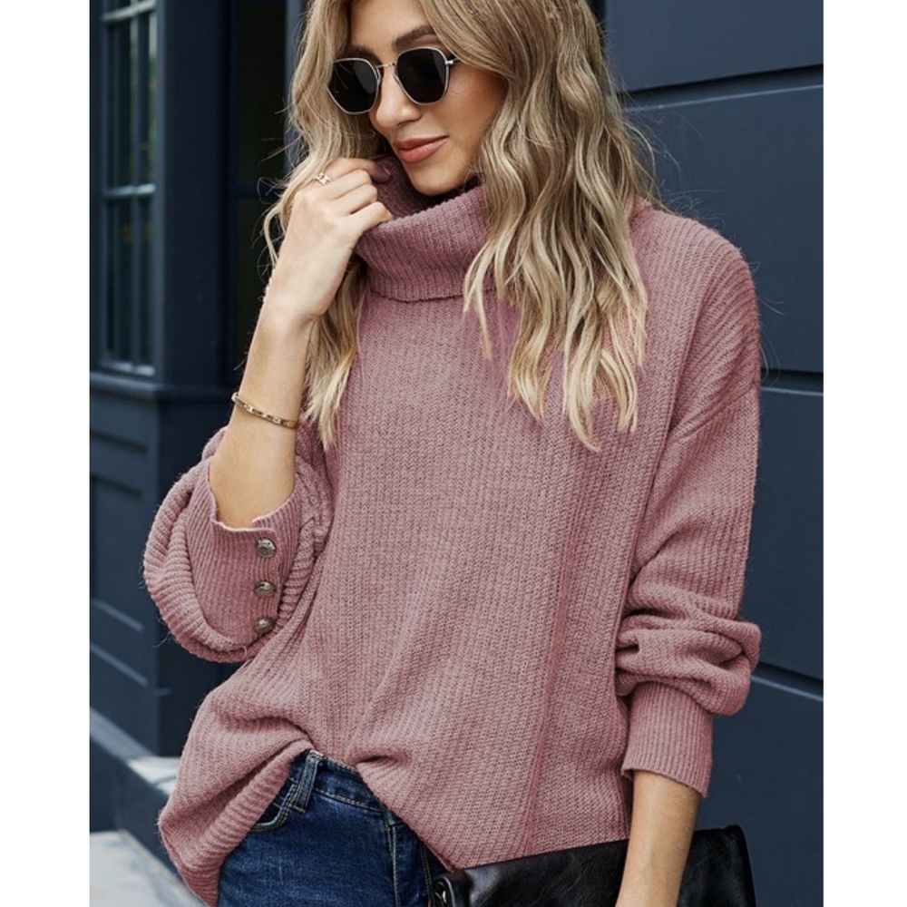 47275 Ribbed Turtleneck Sweater